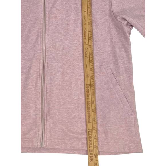 Nordstrom Womens Knit Zip Up Jacket Size XL Heathered Pink READ - Picture 11 of 12